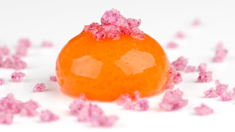 mango ravioli reverse spherification