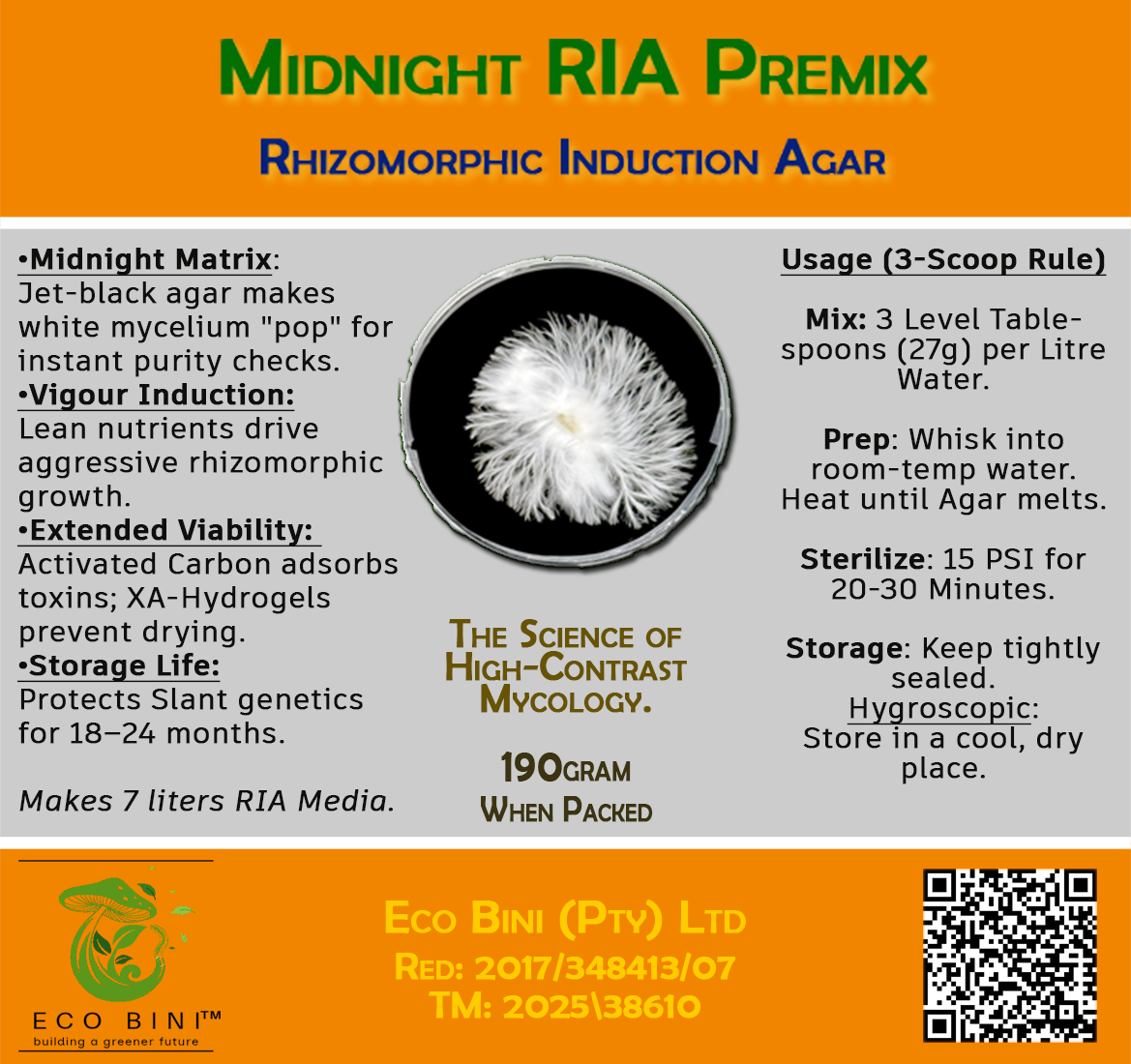 Midnight RIA [ Rhizomorphic Inducing Agar label