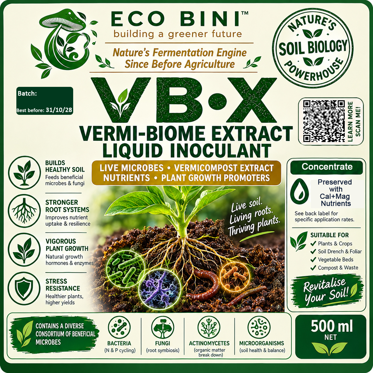 VB-X Vermi Biome Front Label