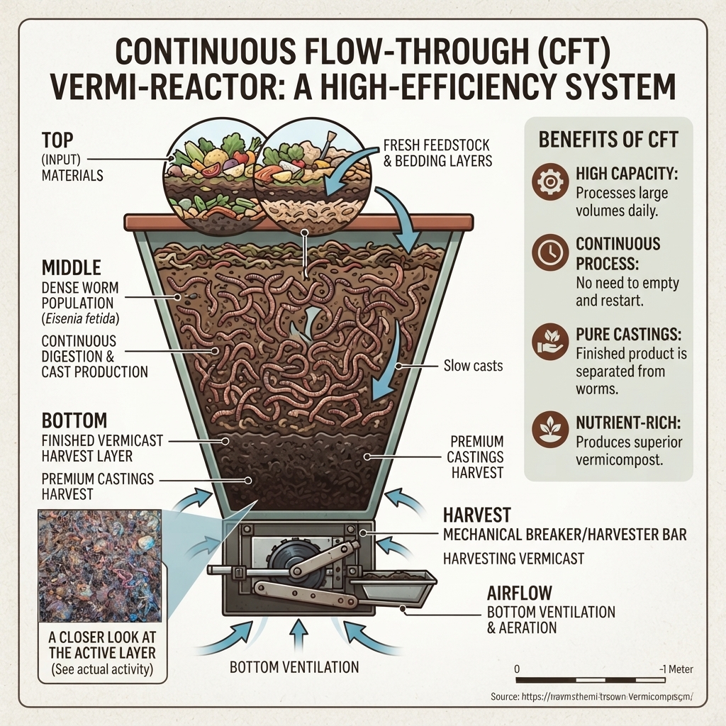 Continuous Flow-through Vermi-reactor (CFT) Infogram